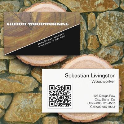 Diagonal Woodworking Front QR Code Professional