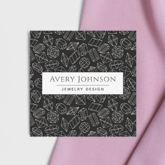 Diamond Crystal Gemstone Pattern Jewelry Design Square