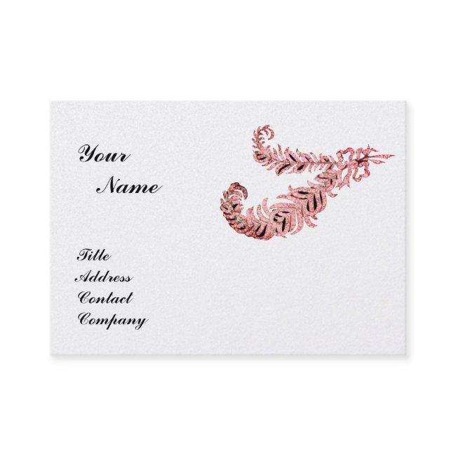 DIAMOND FEATHERS MONOGRAM ,pink ,gold metallic