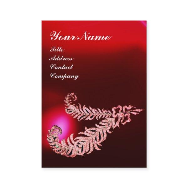 DIAMOND FEATHERS MONOGRAM ,Red Burgundy Ruby Pearl