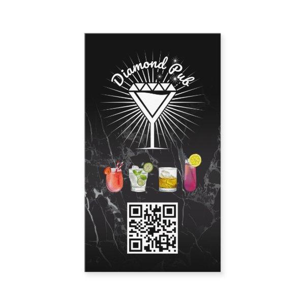Diamond Martini Glass Logo | QR Code