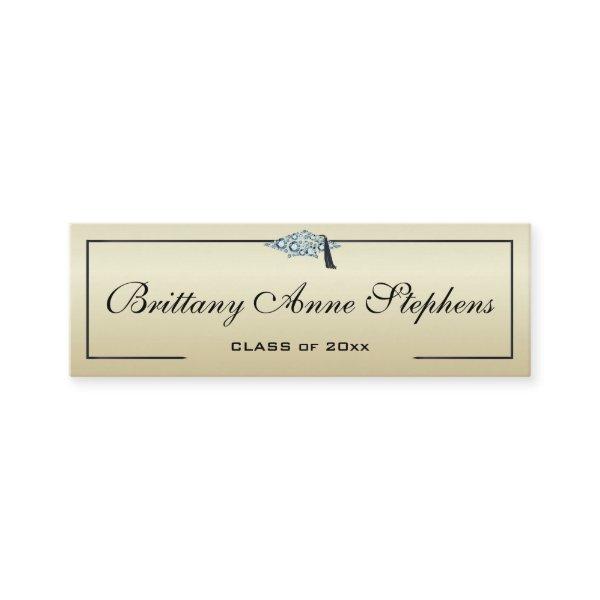 Diamond Studded Grad Cap Gold Calling Card