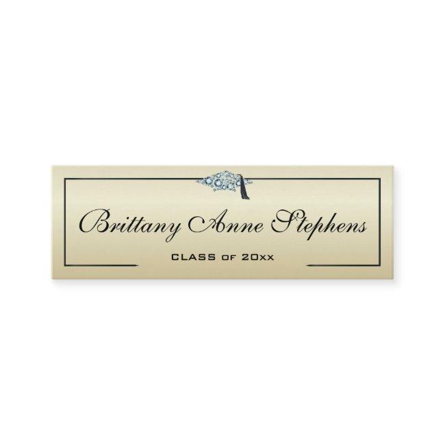Diamond Studded Grad Cap Gold Calling Card