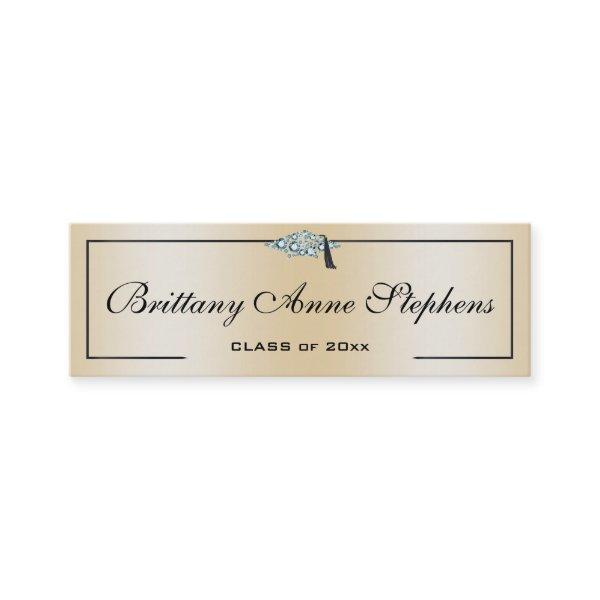 Diamond Studded Grad Cap Rose Gold Calling Card