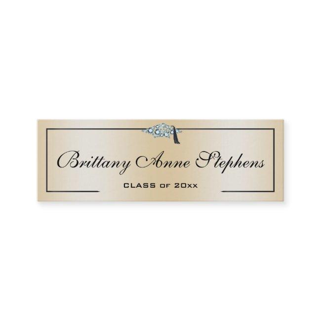 Diamond Studded Grad Cap Rose Gold Calling Card