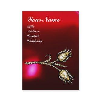 DIAMOND TULIPS MONOGRAM ,Red Burgundy Ruby Pearl