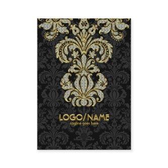 Diamonds Black & Gold Pattern Floral Damasks