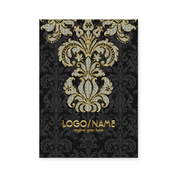 Diamonds Black & Gold Pattern Floral Damasks