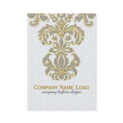 Diamonds White & Gold Pattern Floral Damasks