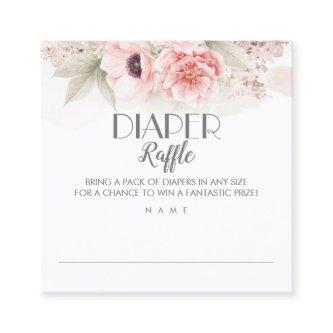 Diaper Raffle Blush Pink Floral Baby Shower Square