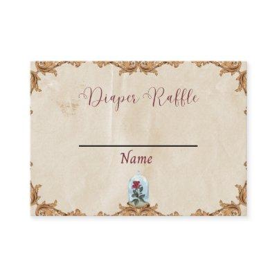 Diaper Raffle Card, enchanted rose