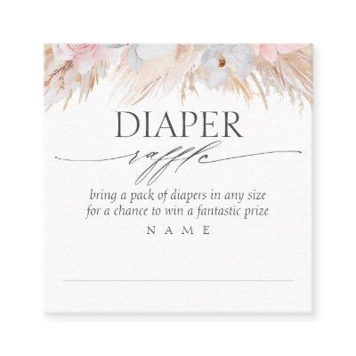 Diaper Raffle Dried Tropical Grasses Baby Shower Square