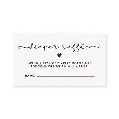 Diaper Raffle Tickets Baby Shower Black White