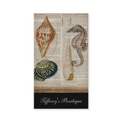 dictionary print french country vintage seashell