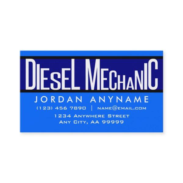 Diesel Mechanic Funky Text Blue