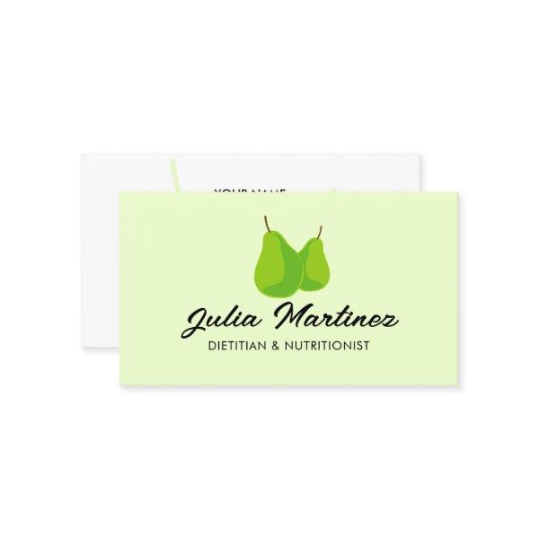 Dietitian nutritionist green pear fruit logo