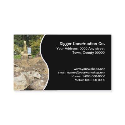 Digger on rocky building site