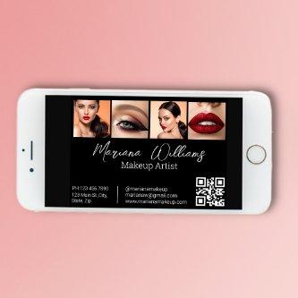 digital  4 photos qr code black card