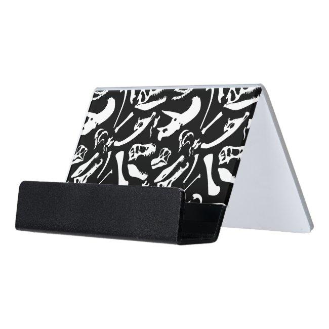 Dinosaur Bones (Black and White) Desk Holder