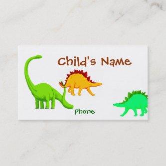 Dinosaur Children's Calling Card