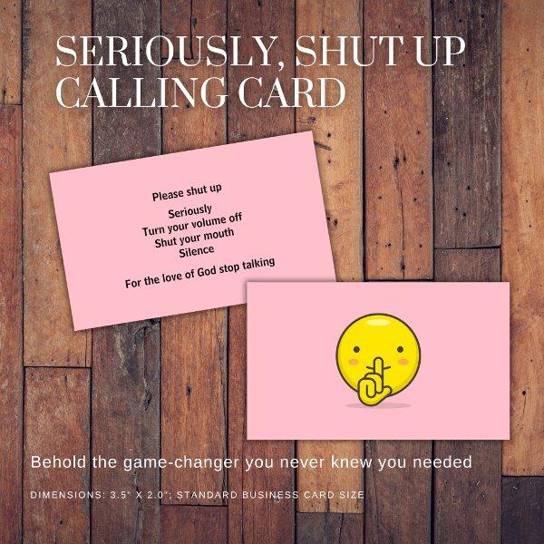 Direct Communication for the Verbally Excessive Calling Card