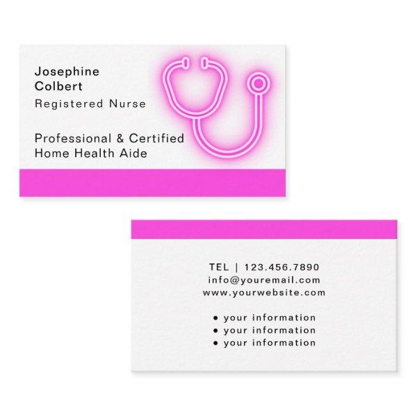 Disabled Homecare Caregiver Nurse Pink Stethoscope
