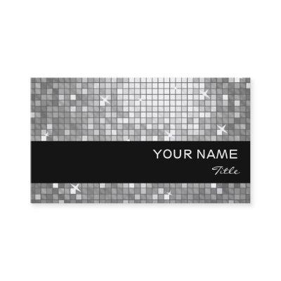 Disco Tiles "Silver"  black stripe