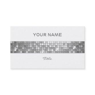 Disco Tiles "Silver" tile stripe white back