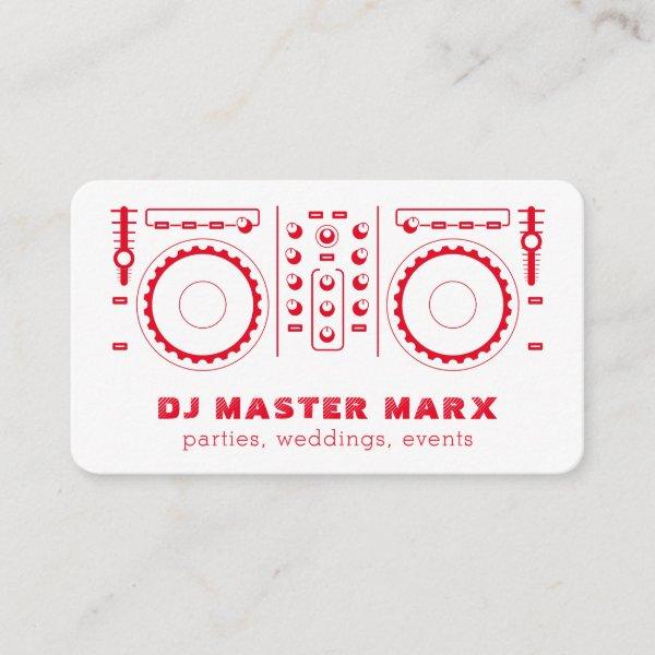 Disk Jockey Turntable Red & White Party Music