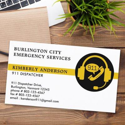 Dispatcher 911 Emergency Custom Professional Logo