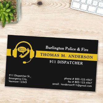 Dispatcher Custom Thin Gold Line Emergency Logo