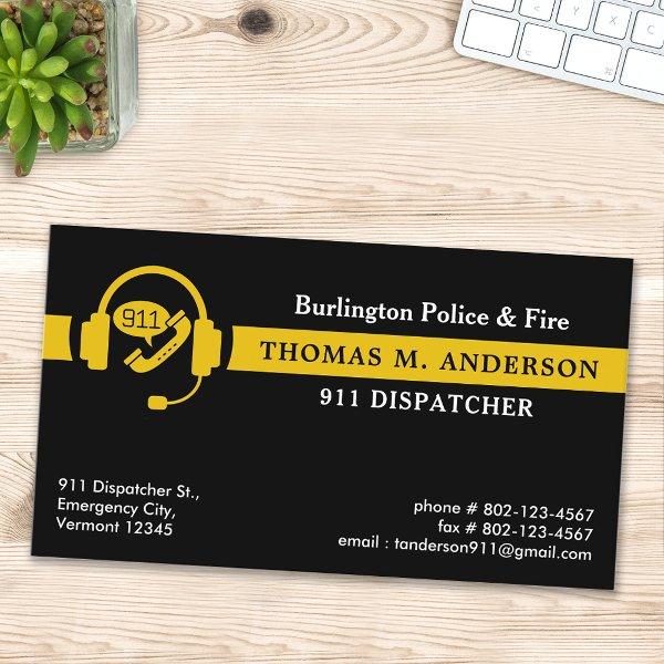 Dispatcher Custom Thin Gold Line Emergency Logo