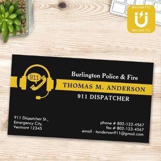 Dispatcher Custom Thin Gold Line Emergency Logo  Magnet