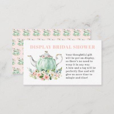 Display Bridal Shower Tea Party Enclosure Card