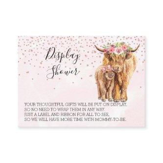 Display Shower Baby Shower Highland Cow Pink Calf