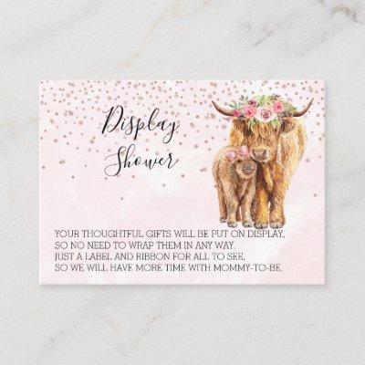 Display Shower Baby Shower Highland Cow Pink Calf