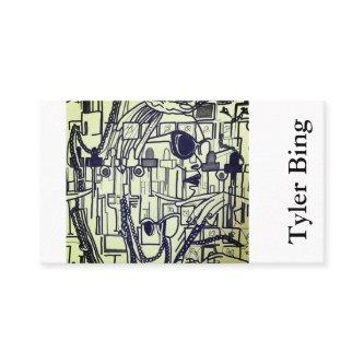 Distinctive Abstract Art, 'Vogue' in Pale Green