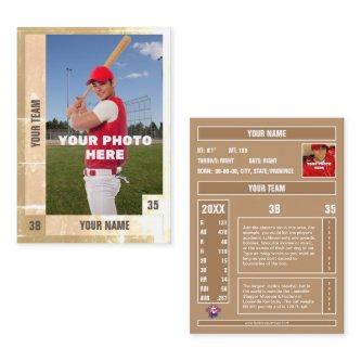 Distressed Baseball Trading Card - Custom Stats