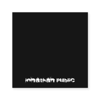 Distressed Text Black White B&W Elegant Minimalist Square