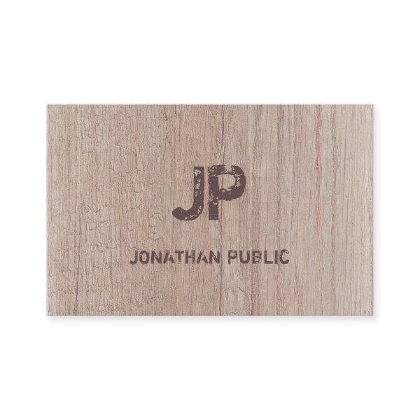 Distressed Text Wood Board Look Monogram Template