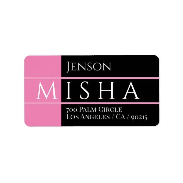 DIY Name & Address / Black and Pink Label