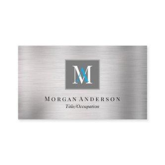 DIY White/Blue Monogram Name, Ocean Blue & Silver