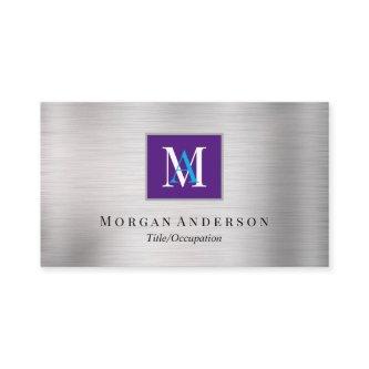DIY White/Blue Monogram Name, Royal Purple& Silver
