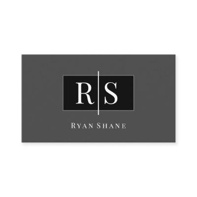 DIY White Monogram & Name, Black Box, Grey/Silver
