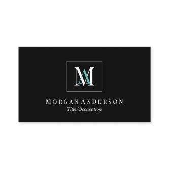 DIY White/Teal Monogram Name Grey Box Black/Silver