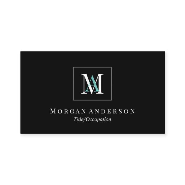 DIY White/Teal Monogram Name Grey Box Black/Silver