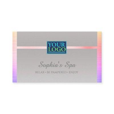 DIY Your Logo, Business Name, Silver & Rainbow