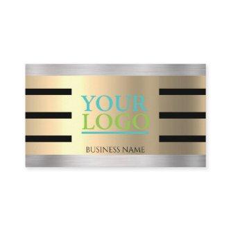 DIY Your Logo Yel Gold & Silver Blk. Stripes, Vs 2