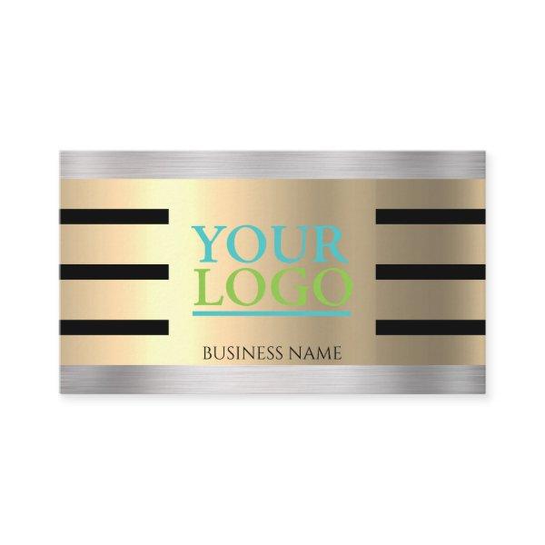 DIY Your Logo Yel Gold & Silver Blk. Stripes, Vs 2