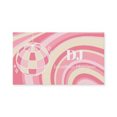 DJ Retro Groovy Wave Disco Ball Pink